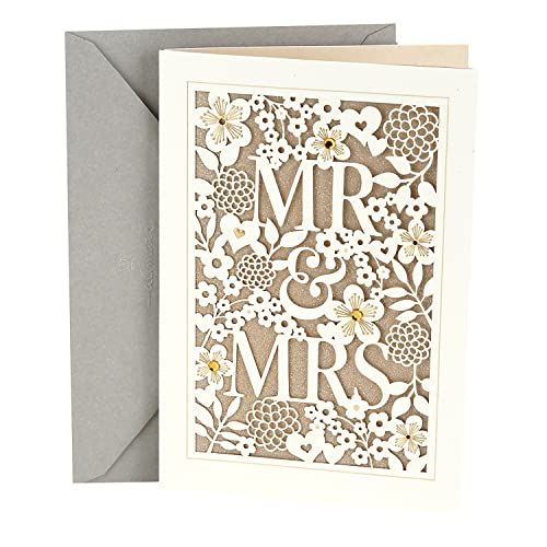 Hallmark Wedding Card (Mr. & Mrs.) - Elegant Floral Design