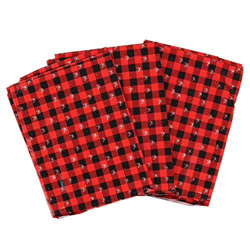 Iconikal Buffalo Plaid Snowflake Tablecloths - 54x108 (3 Pack)