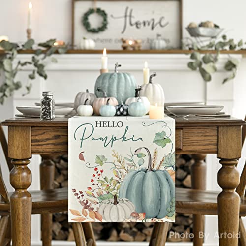 210 GSM Fall Table Runner 13x72 Inch Aqua Polyester Home Decor