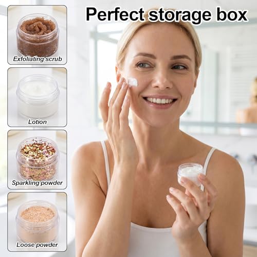 Exclaith 4PCS 20ml Clear Plastic Travel Jars with Spatulas - Leak-Proof Mini Cosmetic Containers
