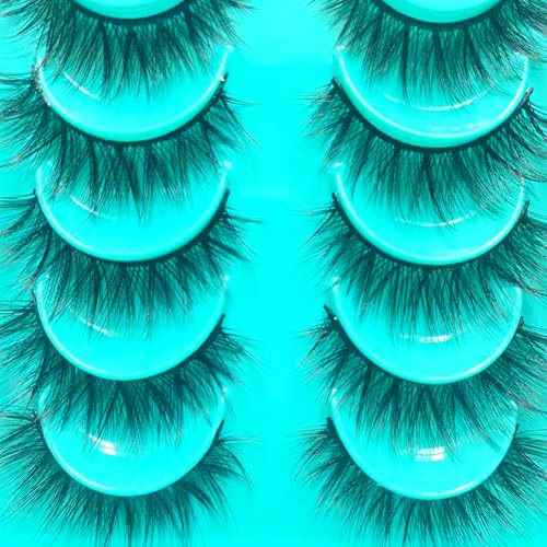 Sunniess Natural False Eyelashes Short 3D Wispy Handmade Strip Lashes