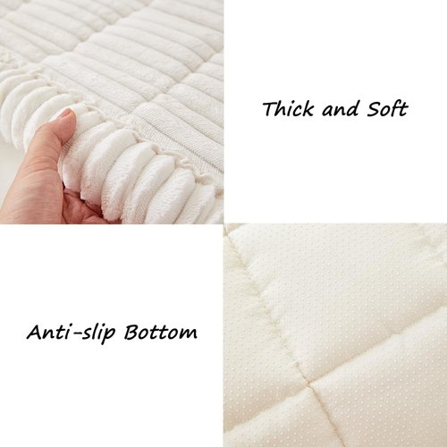 Awjcsv Couch Cover for Dogs Washable, Fuzzy Pet Couch Covers for 3 Cushion Sofa Pet Friendly, Non Slip Sofa Cover (White, 23.6" x 47"/60 x 120cm)