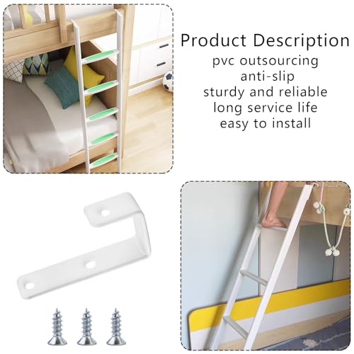 Bunk Bed Ladder Hooks - 2 Pack Durable Iron Hooks with PVC Coating