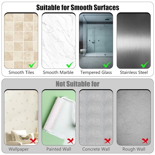 Sankoly 6 Pack Adhesive Hooks for Shower and Kitchen - No Drilling