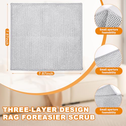 INFICRIME 3-Layer Non-Scratch Wire Dishcloths - 20 Pack, 7.87-inch