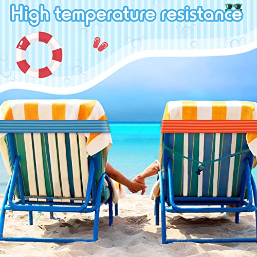 Boao 8 Pack Beach Towel Bands for Chairs - Colorful Elastic Straps