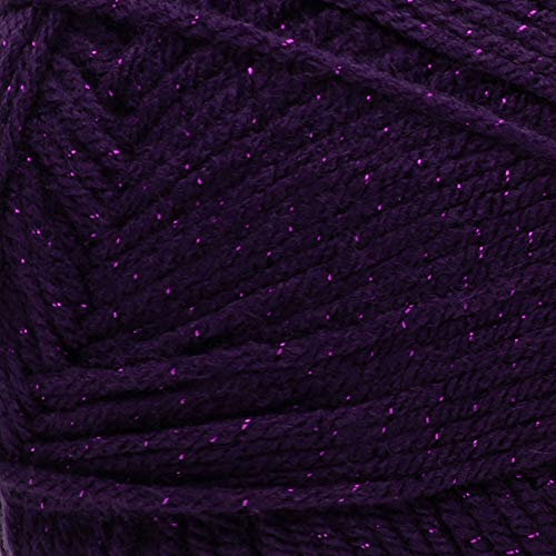 Red Heart Comfort Shimmers Yarn - Size 4 Medium, Purple, 867 Yards, USA Made