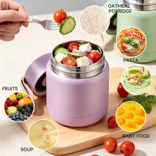 ERTOOE 10oz Insulated Food Jar, Leak-Proof Stainless Steel Lunch Container