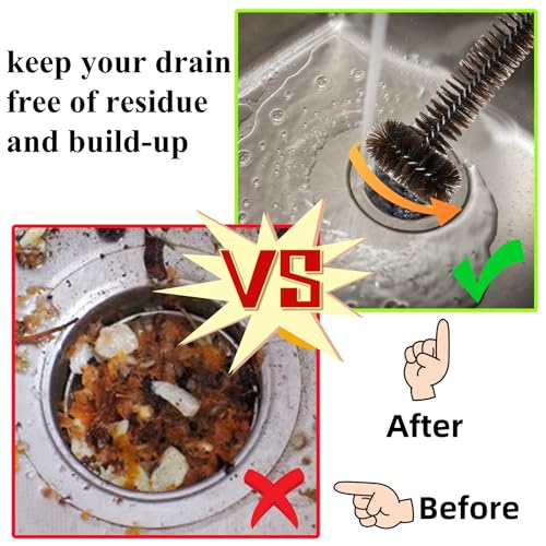 DOCOLL Garbage Disposal Brush - 15" Long Handle Scrubber for Sink Drains
