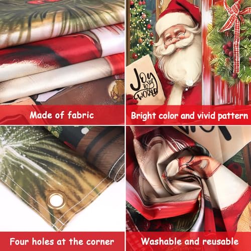 Christmas Santa Door Cover Decoration - 35.4 x 72.8 Inches Banner