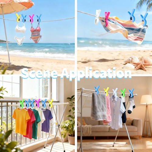 10 Pcs Beach Towel Clips for Chairs - Heavy Duty Colorful Holders