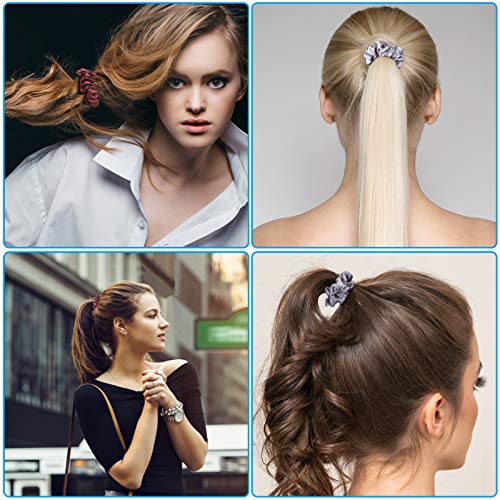 12-Piece Satin Silk Hair Scrunchies Elastic Ponytail Holders for Women