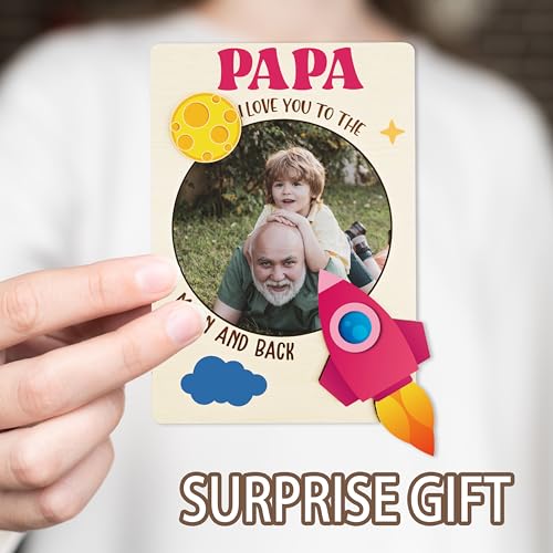 Papa Magnetic Picture Frame for Refrigerator - Outer Space Father's Day Gift