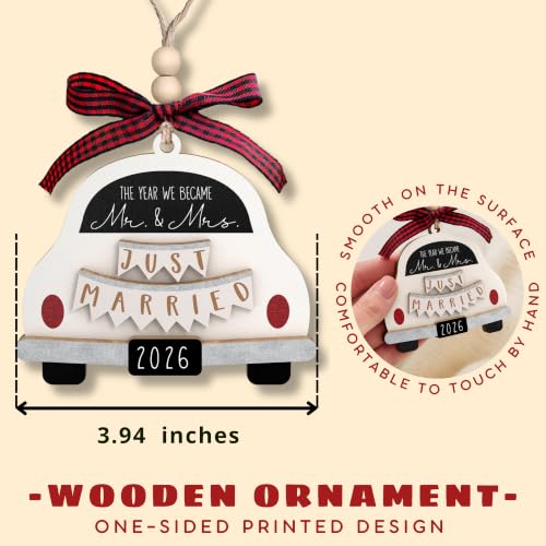 Mr and Mrs Just Married Ornament 2026 - Wedding Gift for Couples