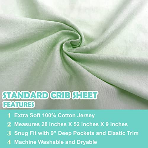 TL Care 100% Cotton Jersey Fitted Crib Sheet, Celery Green, 28x52
