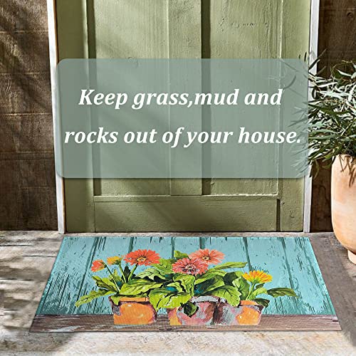 Spring Floral Door Mat 17x30 - Non-Slip Welcome Decor