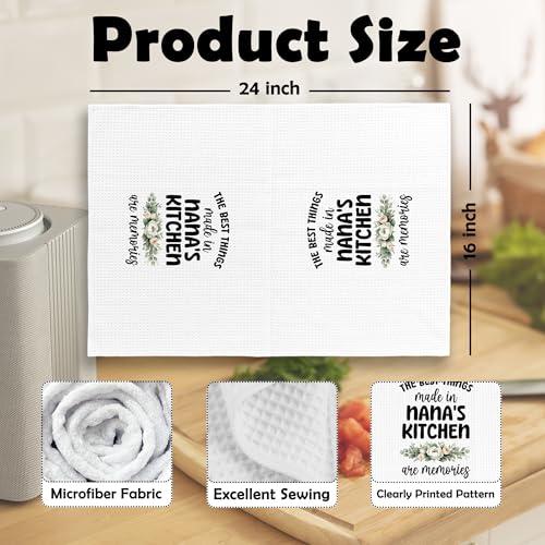 Nana Kitchen Dish Towels - Microfiber, 16x24in, Stylish & Versatile Gifts
