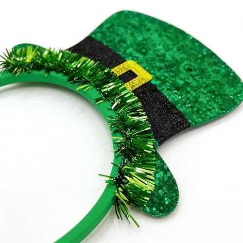St. Patrick's Day Glitter Fringe Shamrock Leprechaun Hat Hairband