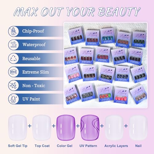LINSSQ Halloween Short Squoval Press On Nails Witchy Orange Fake Nails