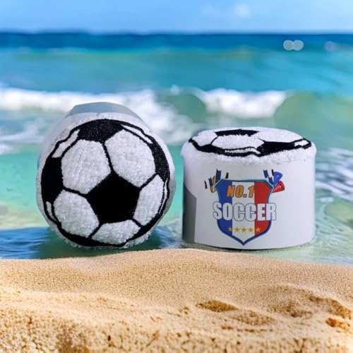 JOMBOTIK Soccer Hand Towels - 2 Pack 12x12 Inch Cotton Sports Gift
