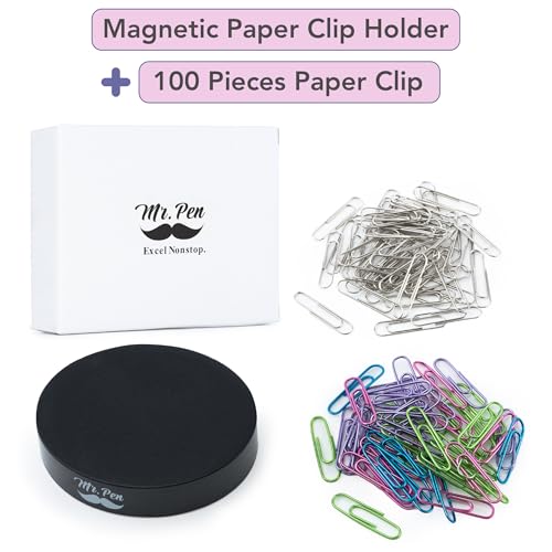 Mr. Pen Magnetic Desk Toy with 100 Colorful Paper Clips