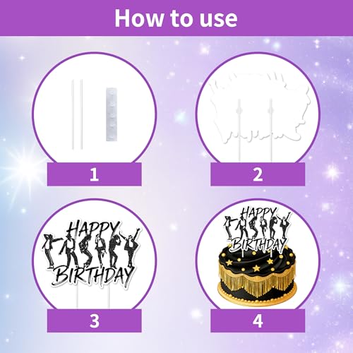 13-Piece Birthday Cake and Cupcake Topper Set - Safe Food-Grade Decorations