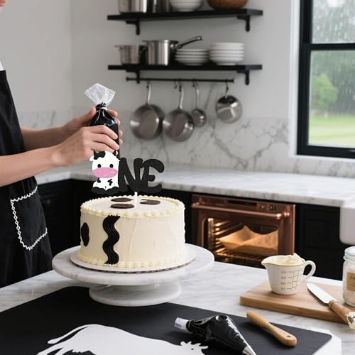 Cow 1st Birthday Cake Topper | Farm Animal Party Decoration