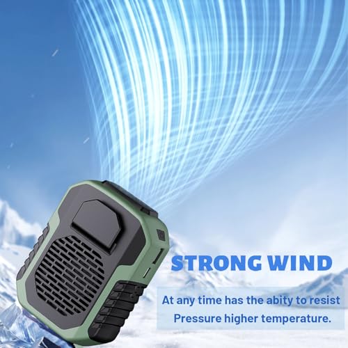 UHOUSEST Portable Waist Fan, 6000mAh Rechargeable Wearable Fan - Green