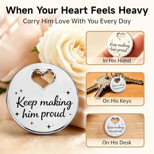 Memorial Pocket Keepsake Coin for Loss of Dad - Proud Him Silver