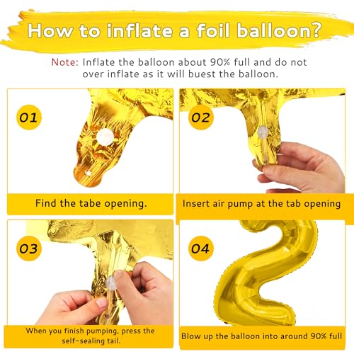 40" Large Gold Foil 2026 Number Balloons for Graduation & New Year's
