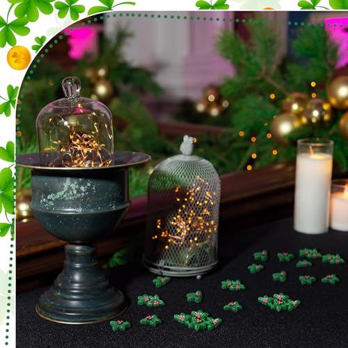 VioraWhite 50 Mini Resin Holly Berry Christmas Ornaments