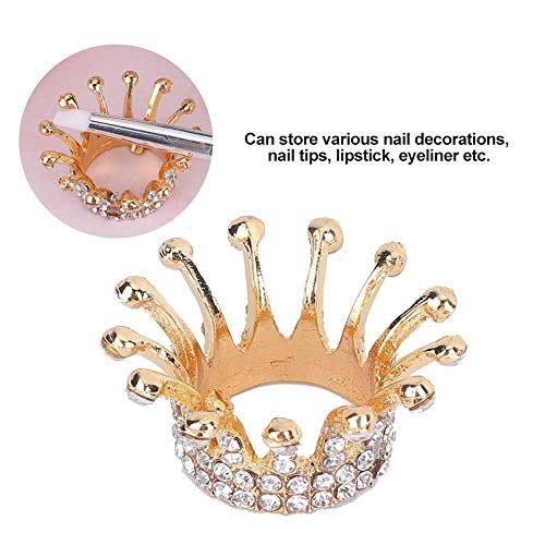 Betued Crown Nail Art Brush Holder 3# - Elegant Rhinestone Stand for Manicure Tools