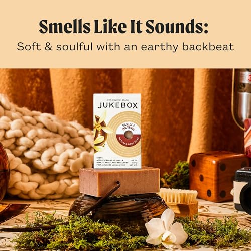 JUKEBOX Natural Bar Soap - Vanilla on Vinyl Body Soap, 5oz