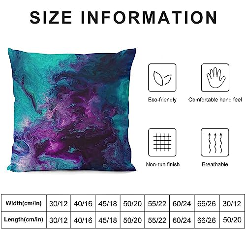 Galaxy Velvet Throw Pillow Cover - Purple Teal 12x12 Cozy Cushion