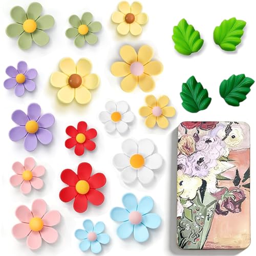 Cute 3D Flower Fridge Magnets - 20 Pack Decorative Set