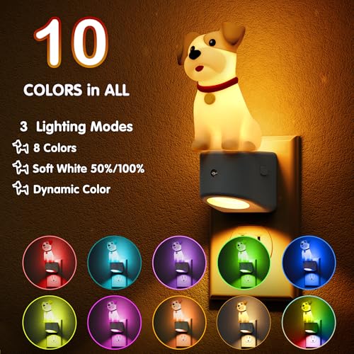 L LOHAS 3D Cute Puppy Night Light with Dusk to Dawn Sensor