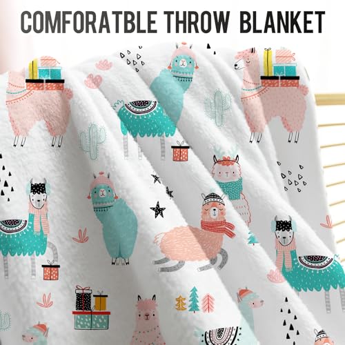 Llama Throw Blanket 60"x50" - Soft Flannel for All Seasons
