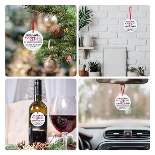 21st Birthday Gifts for Her - Elegant Ceramic Christmas Ornament