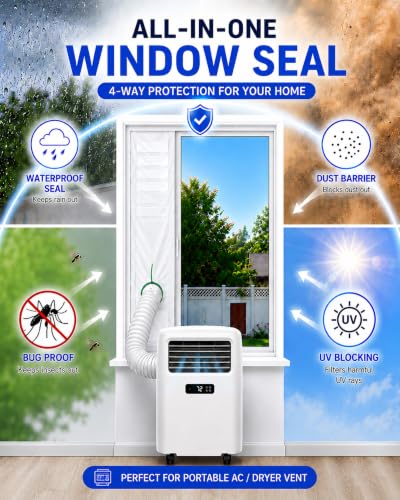 COVERTIFY Portable AC Window Seal Kit, Cut-to-Fit Heat-Insulating Vent Kit