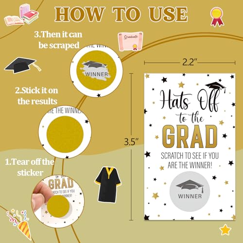 36PCS Graduation Scratch Off Cards - Fun Raffle Game for Grads