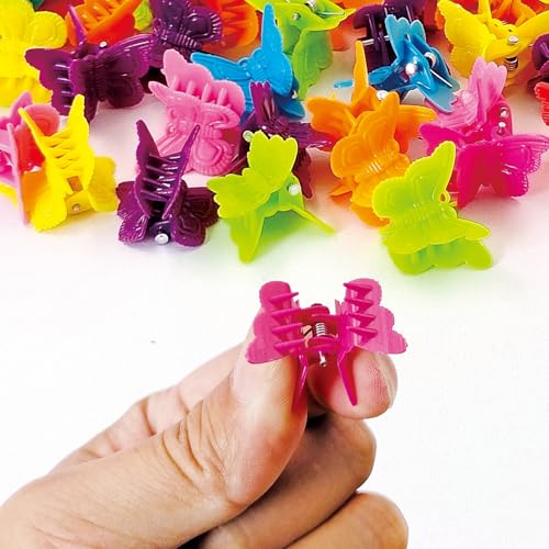 50-Piece Mini Butterfly Hair Clips Assorted Colors Small Claw Clips