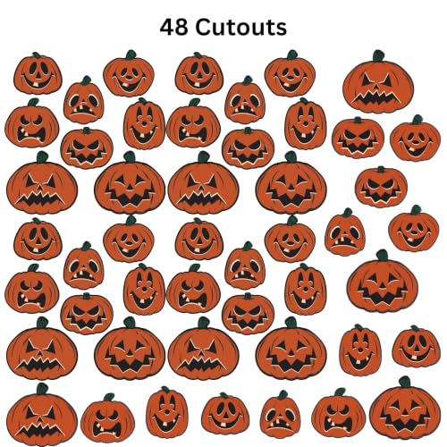 Beistle Vintage Halloween Pumpkin Cutouts Double-Sided 48 Pack