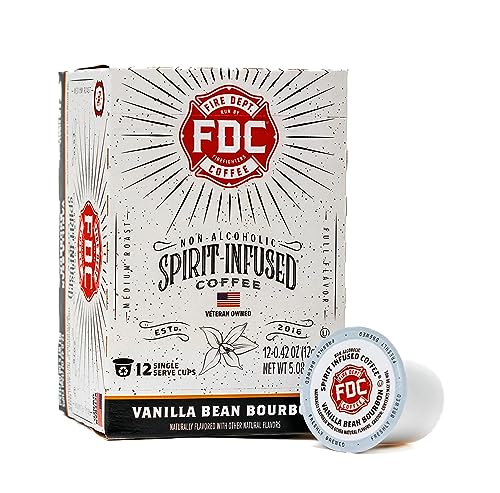 Fire Department Coffee Vanilla Bean Bourbon Infused K-Cup Coffee Pods - 12 Count