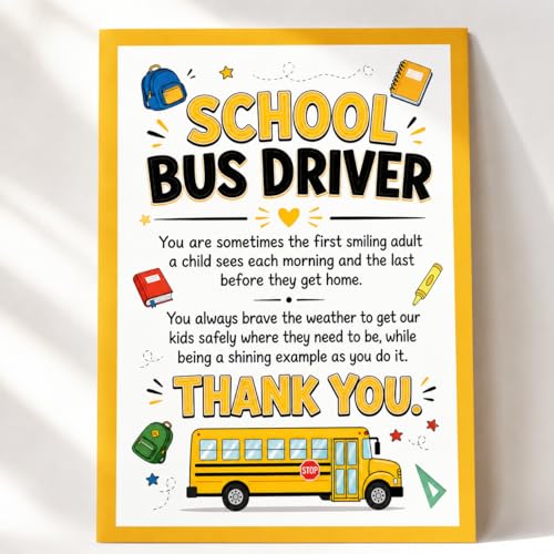 School Bus Driver Appreciation Card with Envelope - Thank You Gift