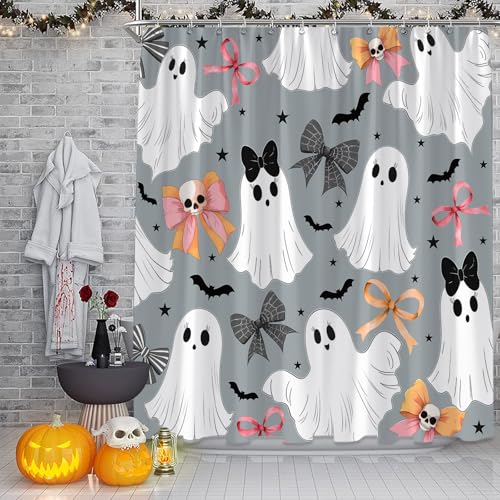Halloween Ghost Shower Curtain - 70x70 Inch Polyester Design
