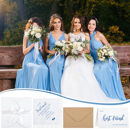 Mindsoft 4-Piece Something Blue Bride Gift Set with Wedding Handkerchief