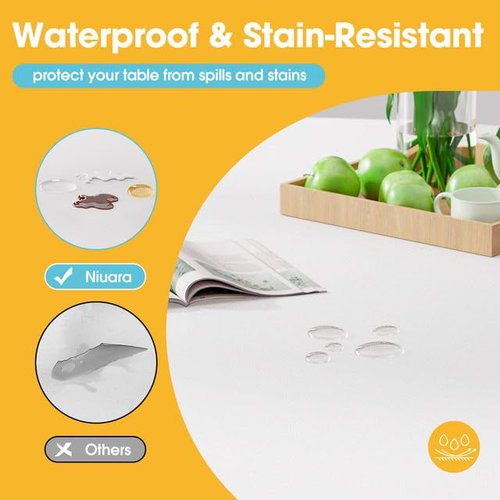Niuara White Plastic Table Cloth Round Table 15 Pack, 84'' Tablecloth for Round Tables, Table Cloth for Disposable Use, Table Cover for Holiday Party, Gathering