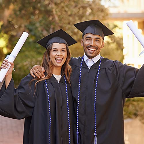 Royal Blue and White Graduation Honor Cords - 68" Durable Tassel