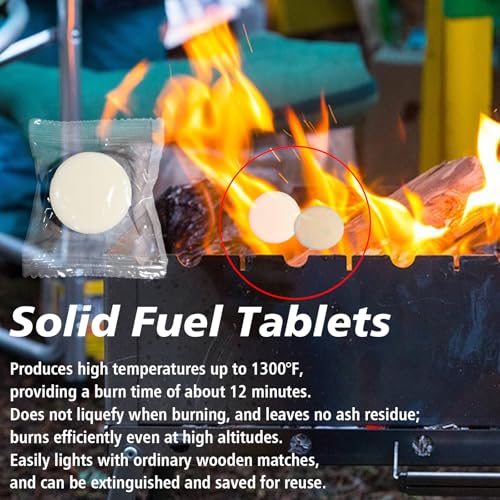Solid Fuel Tablets for Campfire & BBQ - 20 Pcs Fire Starter
