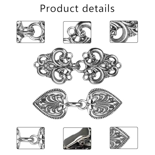 Silver Vintage Sweater Clips - 4 Pack Cardigan Holders & Brooches